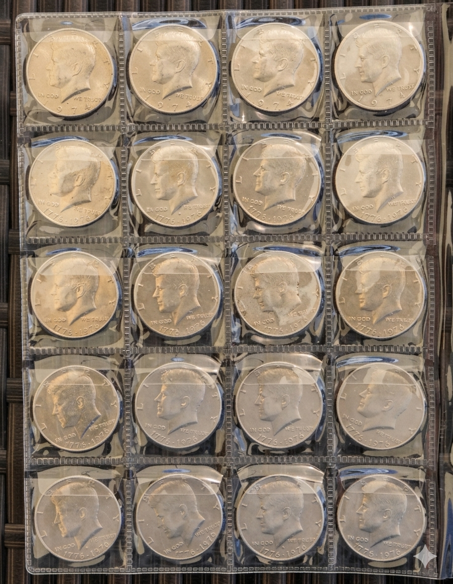 Kennedy Half Dollar Collection Book (1940–1983) – 5 Full Pages – Various Years & Mints