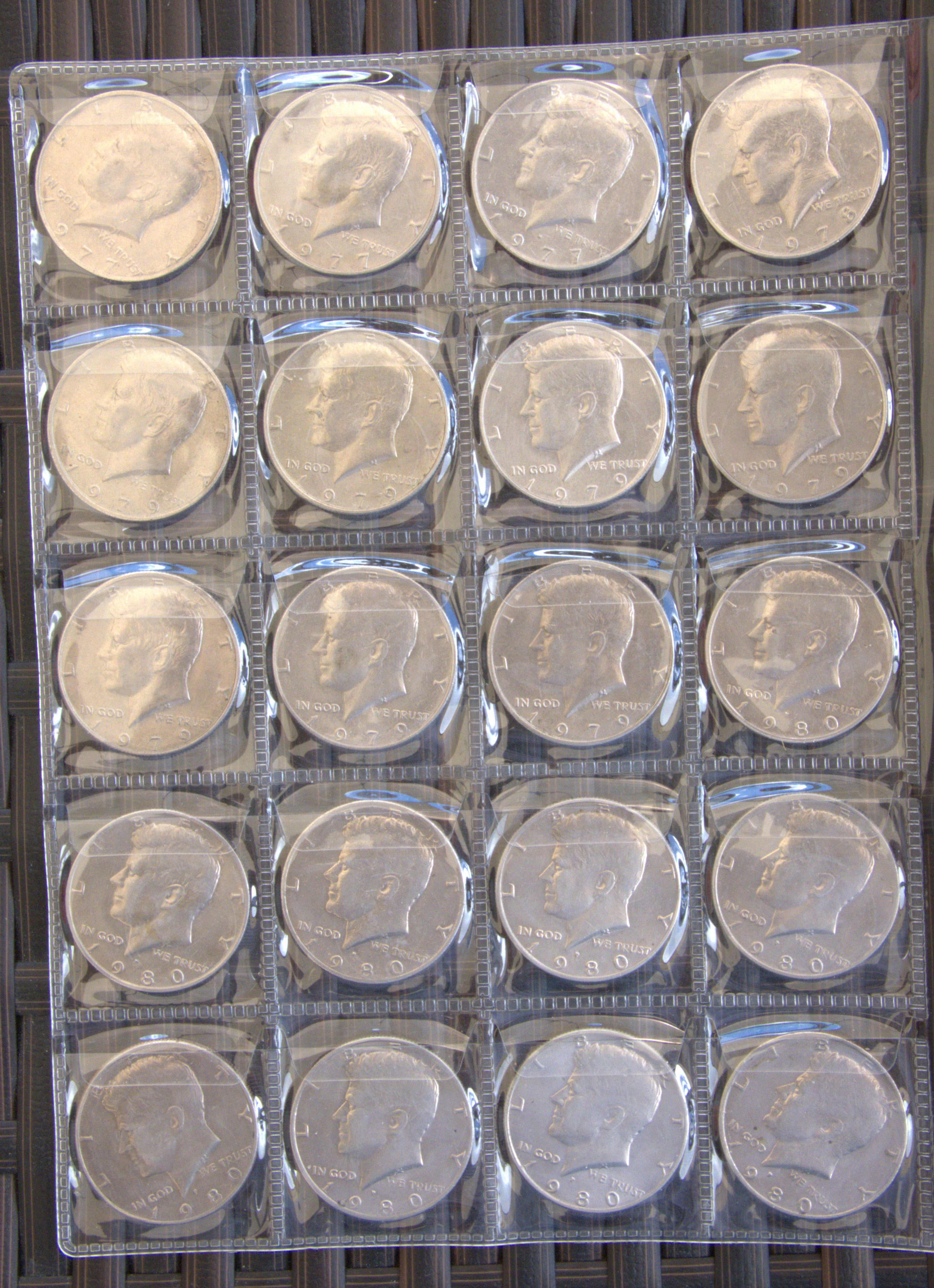 Kennedy Half Dollar Collection Book (1940–1983) – 5 Full Pages – Various Years & Mints